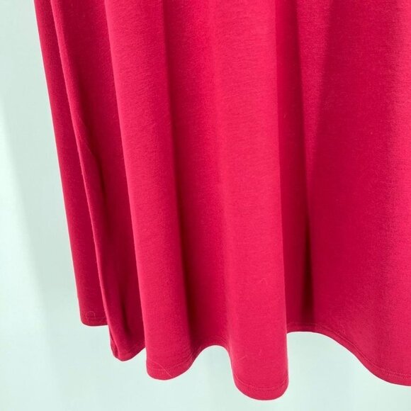 Eileen Fisher Swing Dress Size S Burgundy Pullover Keyhole Back Midi - Picture 5 of 8